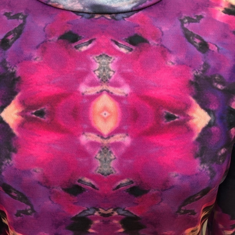 GIRLS on film Bohemian abstract design long sleeve dress stretchy soft & silky - Picture 2 of 12